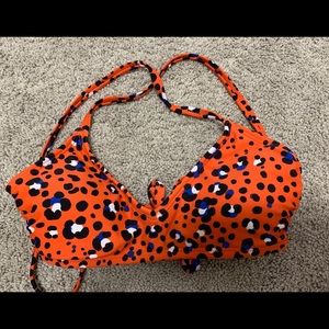 red cheetah bikini top